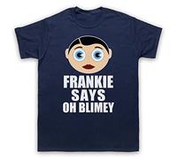 My Icon Art & Clothing Sidebottom Frankie Says Oh Blimey Comedy Legend Mens T-Shirt, Navy Blue, Medium