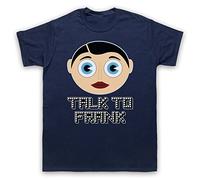 My Icon Art & Clothing Sidebottom Talk to Frank Comedy Legend Mens T-Shirt, Navy Blue, Large