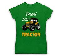 My Icon Art & Clothing Smart Like Tractor Womens T-Shirt, Green, XL