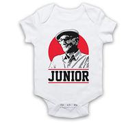 My Icon Art & Clothing Sopra Junior Corrado Soprano Tribute Mafia Gangster TV Baby Grow, White, 3-6 Months