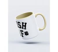 My Icon Art & Clothing St Patrick's Day Irish AF Lucky Mug, White & Beige