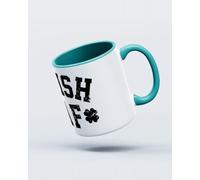 My Icon Art & Clothing St Patrick's Day Irish AF Lucky Mug, White & Cobalt