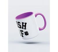 My Icon Art & Clothing St Patrick's Day Irish AF Lucky Mug, White & Lilac