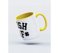 My Icon Art & Clothing St Patrick's Day Irish AF Lucky Mug, White & Yellow