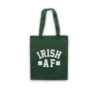 My Icon Art & Clothing St Patrick's Day Irish AF Lucky Shamrock Tote Bag | Shamrock Patron Saint, Cotton Shopping Shoulder Bag