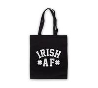 My Icon Art & Clothing St Patrick's Day Irish AF Lucky Shamrock Tote Bag | Shamrock Patron Saint, Cotton Shopping Shoulder Bag