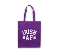 My Icon Art & Clothing St Patrick's Day Irish AF Lucky Shamrock Tote Bag | Shamrock Patron Saint, Cotton Shopping Shoulder Bag