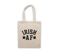My Icon Art & Clothing St Patrick's Day Irish AF Lucky Shamrock Tote Bag | Shamrock Patron Saint, Cotton Shopping Shoulder Bag