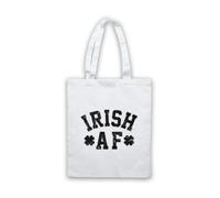 My Icon Art & Clothing St Patrick's Day Irish AF Lucky Shamrock Tote Bag | Shamrock Patron Saint, Cotton Shopping Shoulder Bag