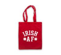 My Icon Art & Clothing St Patrick's Day Irish AF Lucky Shamrock Tote Bag | Shamrock Patron Saint, Cotton Shopping Shoulder Bag