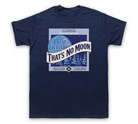 My Icon Art & Clothing Star That's No Moon Imperial Dark Side Wheat Ale Sci Fi Space Film Mens T-Shirt, Navy Blue, Medium