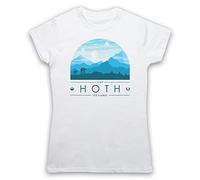 My Icon Art & Clothing Star Visit Hoth Ice Planet Vintage Tourism Poster Sci Fi Film Womens T-Shirt, White, Small