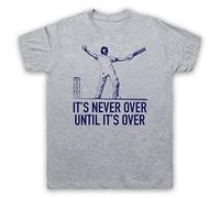 My Icon Art & Clothing Stokes It's Never Over Until It's Over The Ashes Cricket Icon Mens T-Shirt, Light Grey, XL