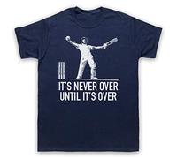 My Icon Art & Clothing Stokes It's Never Over Until It's Over The Ashes Cricket Icon Mens T-Shirt, Navy Blue, Medium
