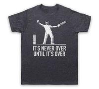 My Icon Art & Clothing Stokes It's Never Over Until It's Over The Ashes Cricket Icon Mens T-Shirt, Vintage Slate, Large