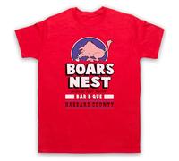 My Icon Art & Clothing The Boars Nest Hazzard County BBQ Retro Dukes Mens T-Shirt, Red, Medium
