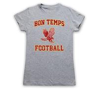My Icon Art & Clothing True Vampire Bon Temps Football Horror TV Womens T-Shirt, Light Grey, Small