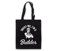 My Icon Art & Clothing Trust Me I'm A Builder Funny Work Slogan Tote Bag, Black