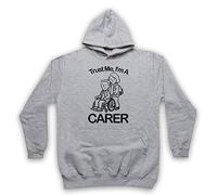 My Icon Art & Clothing Trust Me I'm A Carer Funny Work Slogan Adults Hoodie, Light Grey, Small