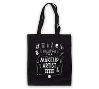 My Icon Art & Clothing Trust Me I'm A Makeup Artist MUA Funny Work Slogan Tote Bag, Black