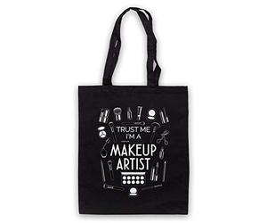 My Icon Art & Clothing Trust Me I'm A Makeup Artist MUA Funny Work Slogan Tote Bag, Black