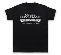 My Icon Art & Clothing USCSS Covenant Sci Fi Space Alien Horror Film Spaceship Mens T-Shirt, Black, Large