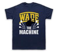 My Icon Art & Clothing Wade The Machine Darts Tribute English Player Mens T-Shirt, Navy Blue, 2XL