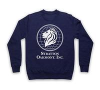My Icon Art & Clothing Wolf Street Stratton Oakmont Inc Crime Drama Film Company Adults Sweatshirt, Navy Blue, XL