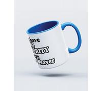 My Icon Art & Clothing You Have No Authority Here Mug, White & Light Blue