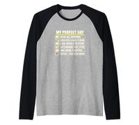 My Ideal Day Reading Bibliophile Literary Fiction Reader Raglan Baseball Tee