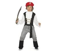 My Illusions Boys Black and White Pirate Costume Kids Halloween Fancy Dress Book Day Costume Outfit (Small 3-4 Years)
