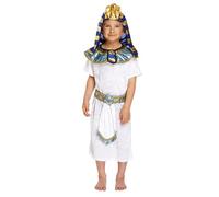 My Illusions Boys Black or White Ancient Egyptian Costume Kids World Book Day Historical Pharaoh Fancy Dress Halloween Outfit (White, 10-12 Years)