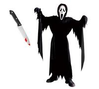 My Illusions Boys Officially Licensed Scream Ghostface Costume + Knife Kids Halloween Horror Fancy Dress Character Outfit (4-6 Years)