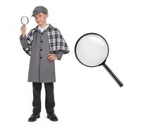 My Illusions Boys Sherlock Costume + Magnifying Glass Kids Victorian Detective Book Day Fancy Dress Outfit (Medium 7-9 Years)