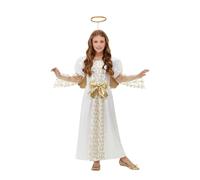 My Illusions Girls Angel Nativity Fancy Dress Kids Christmas Costume Heavenly Panto Outfit (Large 10-12 Years)