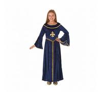 My Illusions Girls Blue Tudor Girl Historical Medieval Fancy Dress Kids Book Day Halloween Costume Childs Outfit (XL 12-14 Years)