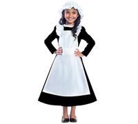 My Illusions Girls Victorian Maid Kids World Book Day Historical Poor Girl Fancy Dress Outfit (Medium 7-8 Years)
