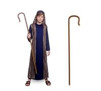 My Illusions Kids Blue Shepherd Costume Robe And Crook Boys Nativity Christmas Fancy Dress Outfit (Large 8-10 Years)