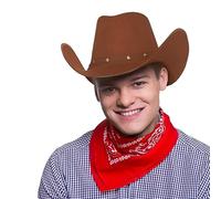 My Illusions Light Brown Cowboy Hat + Red Bandana