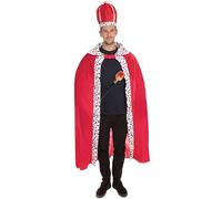My Illusions Red Kings Hat + Sceptre Royal Coronation Fancy Dress Adults British Costume Accessories