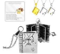 My Incredible Daughter Book Necklace - 18k Gold & Silver Adjustable Pendant with 6 Pages - Engraved Messages from Mom and Dad - Heartfelt Jewellery Keepsake for Daughter - Openable Necklace