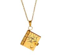 My Incredible Daughter Book Necklace, Openable with 6 Pages Gifts of Love-Titanium alloy book necklace given to daughter by parents (Golden - A)