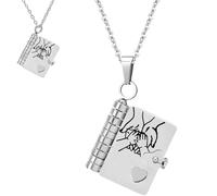 My Incredible Daughter Son Book Necklace, Personalized Customised Openable Multi Layer Necklace, Adjustable Engraved necklace for Women, Gifts from Mom and Dad (Daughter, Silver)