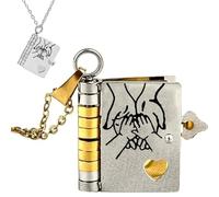 My Incredible Daughter Son Book Necklace, Personalized Customised Openable Multi Layer Necklace, Adjustable Engraved necklace for Women, Gifts from Mom and Dad (Daughter, Gold Silver)