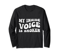 My Inside Voice is Broken Funny Introvert Retro Groovy Gag Long Sleeve T-Shirt