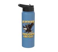 My Intrusive Thoughts are Funny Hard Skeleton Meme Stainless Steel Insulated Water Bottle