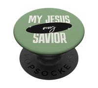 My Jesus my Savior Christian Faith Apparel Inspired Bible PopSockets Adhesive PopGrip