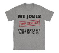 My Job is Top Secret T-Shirt Tee Manager Boss Employer Funny Birthday Gift, Sports Grey, XL