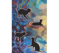 My Journal: Funky Black Cats Small Notebook with Blank College-Ruled Lined Paper