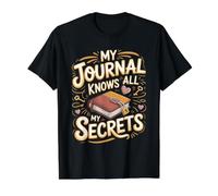 My Journal Knows All My Secrets Journaling Writing Value Graphic T-Shirt, Men, Black, L